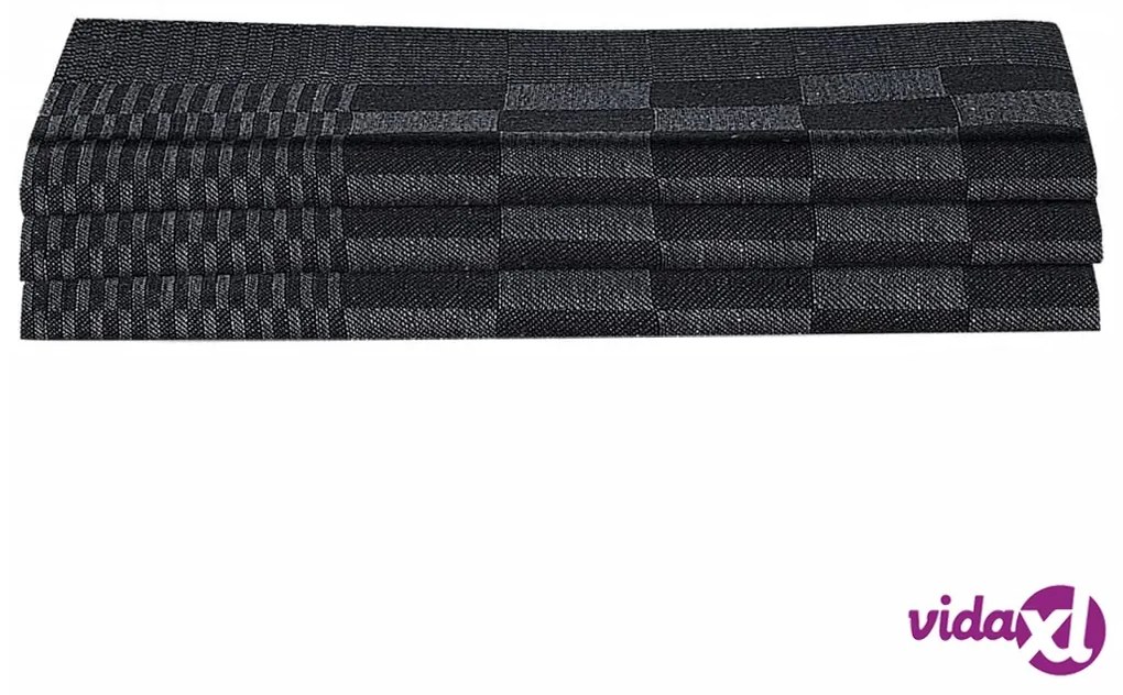 vidaXL Set Strofinacci 15 pz con Guanti da Forno e Presine Cotone Nero