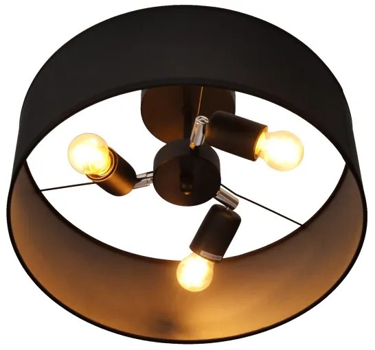 Lampadario a sospensione con supporto rigido ALBA 3xE27/15W/230V nero