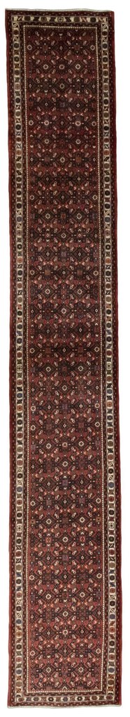 Hamedan Tappeto 80 x 490 Rosso (Iran) Annodato A Mano