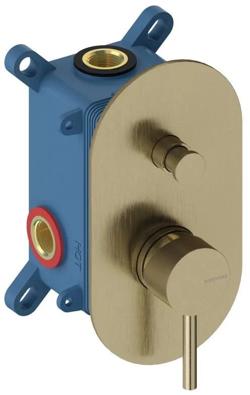 Rubinetto per doccia ad incasso monocomando LOOP oro lucido SANYCCES