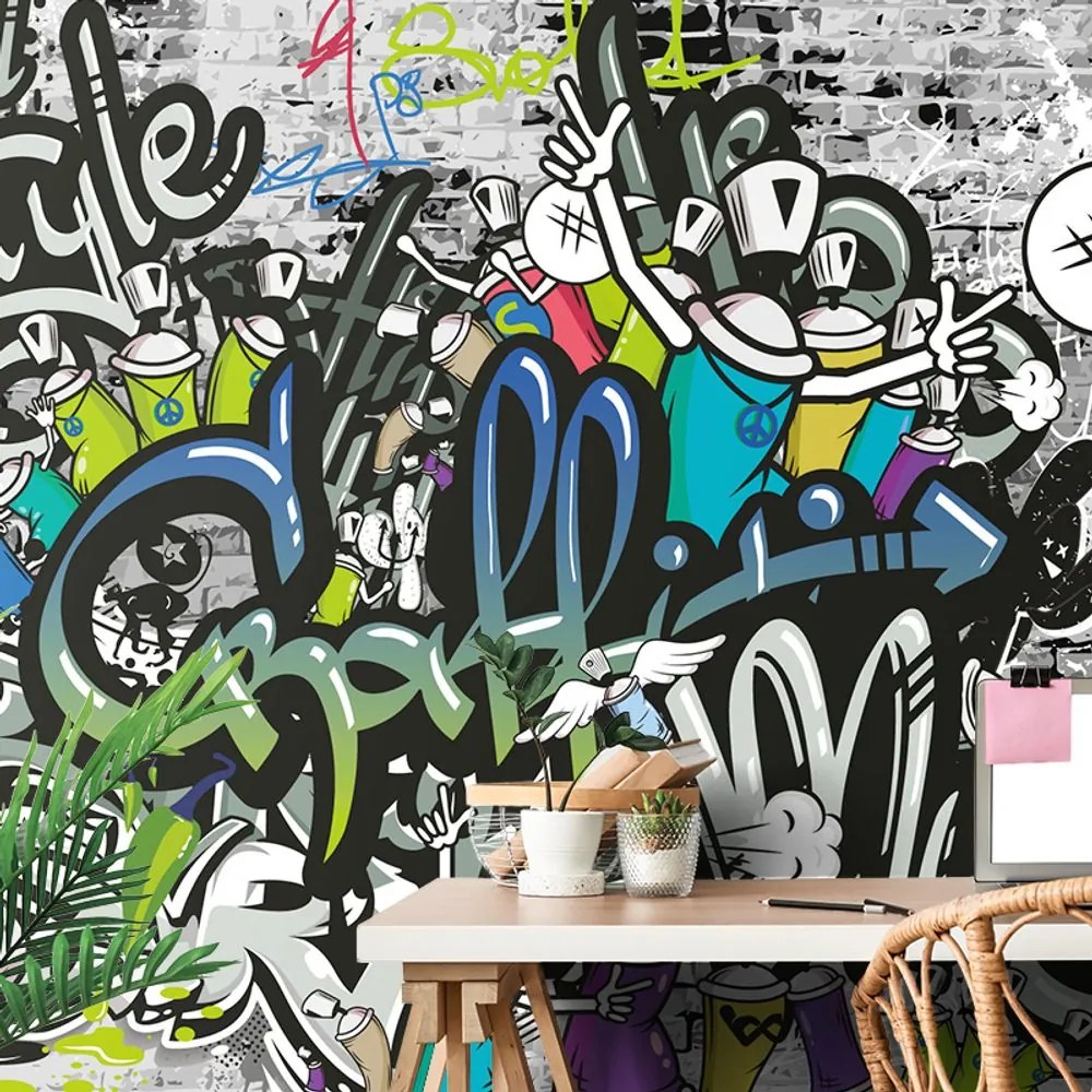 Carta da parati autoadesiva – Parete graffiti stilosa