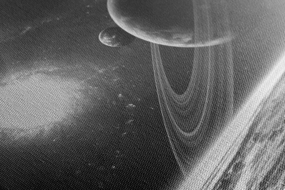 Quadro su tela – Pianeta nello spazio in bianco e nero