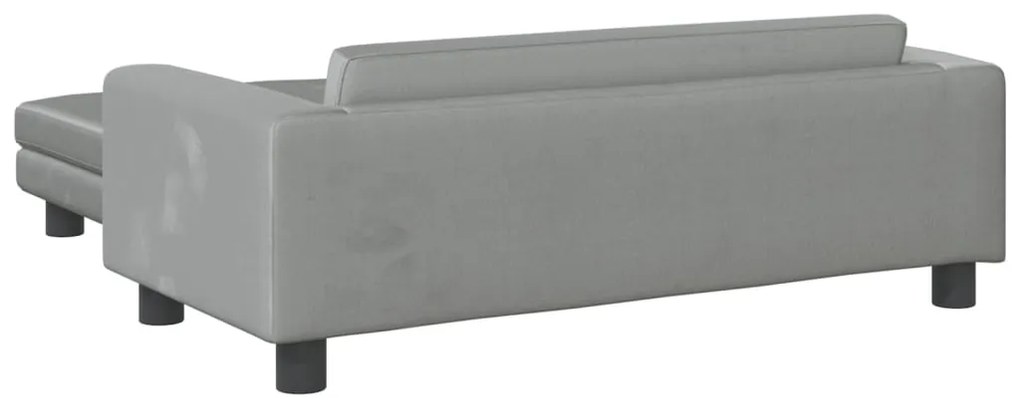 Divano bambini poggiapiedi grigio chiaro 100x50x30 cm velluto
