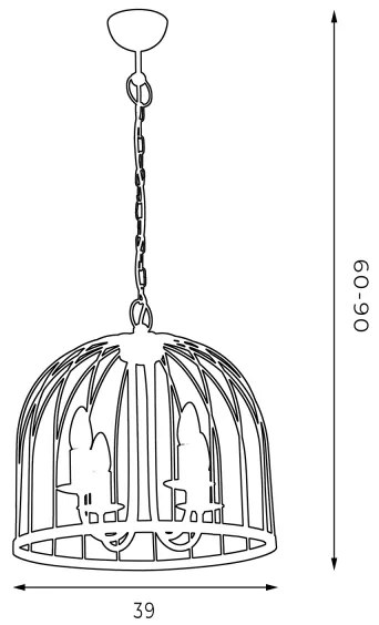 Lampadario SINGLE 4xE14/60W/230V
