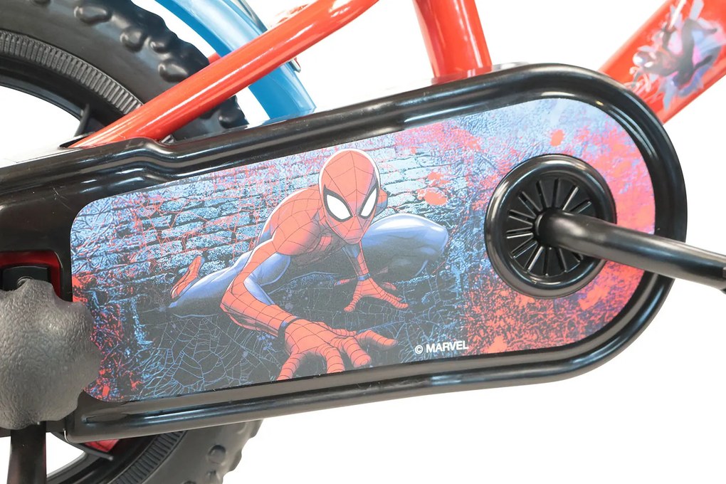 Bicicletta per Bambini 12" Marvel Spiderman Freno Caliper e Stabilizzatori in Acciaio Hi-Ten Rosso...