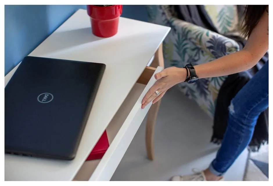 Scrivania bianca, lunghezza 85 cm Lillo - Ragaba