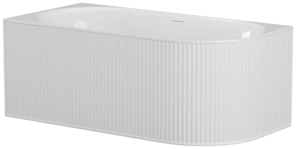 Vasca angolare scanalata 240 litri 170 x 80 x 60 cm Bianco opaco Acrilico Angolo a sinistra - BARBORI