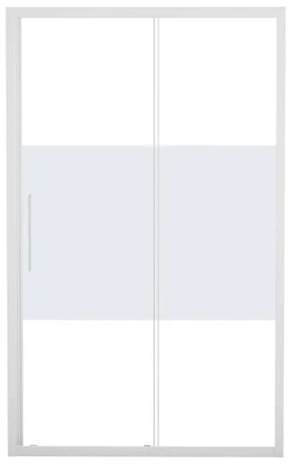 Porta doccia scorrevole Record, L 102-106 cm x H 195 cm x SP 6 mm, profilo bianco, vetro smerigliato