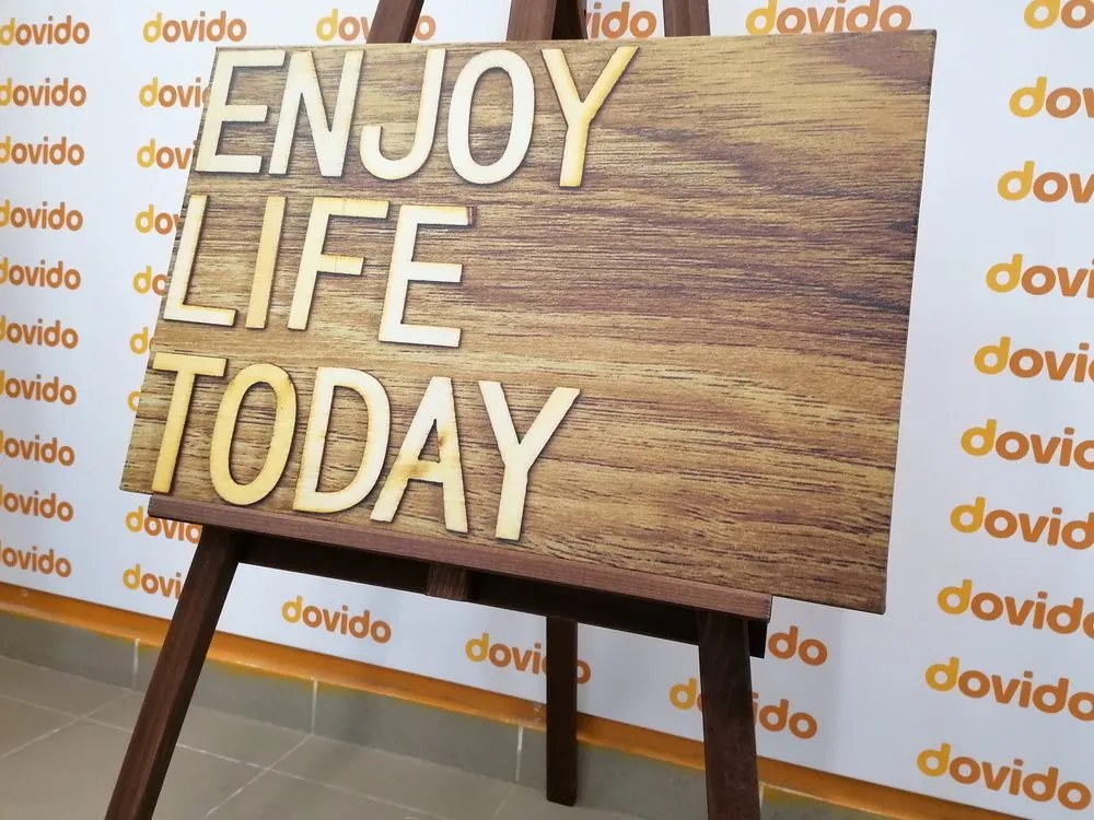 Quadro su tela – Con citazione - Enjoy life today