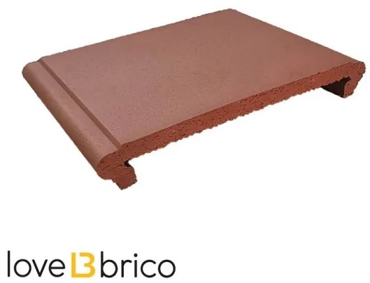 Coprimuro doppio toro interno 12,5 cm in cotto trattato Cotto Furnò Rosato Natura Kwikdry