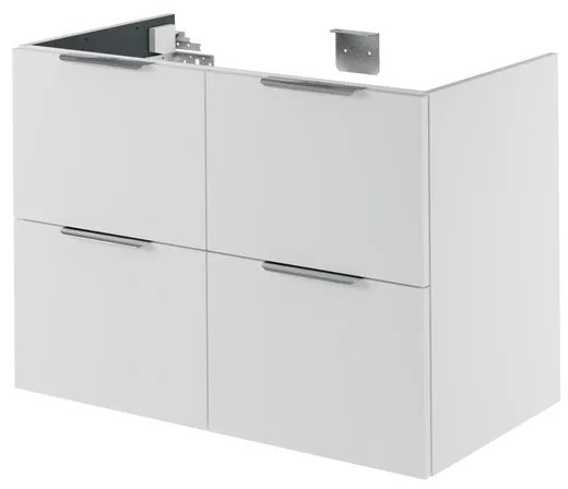 Mobile da bagno sotto lavabo Neo bianco laccato L 90 x H 64 x P 48 cm 4 cassetti, lavabo non incluso