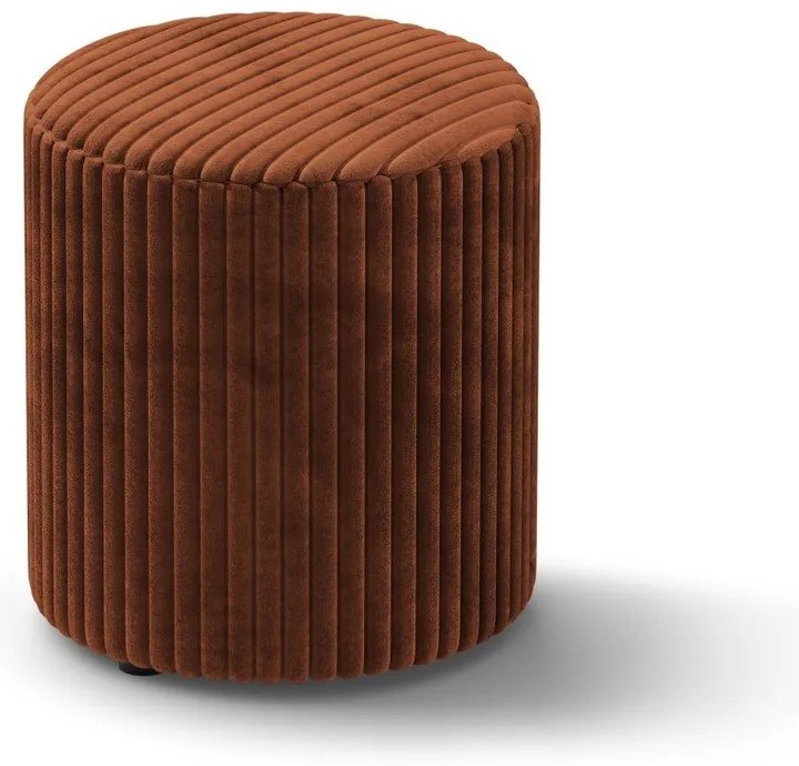 Poggiapiedi color mattone con rivestimento in velluto a coste Dia – Micadoni