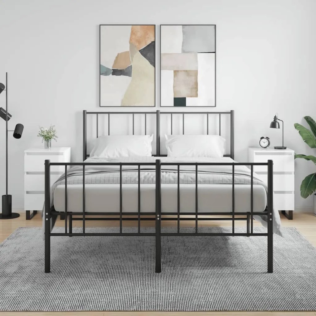 Comodini 2 Pz Bianco Lucido 40x35x69 Cm İn Legno Multistrato /