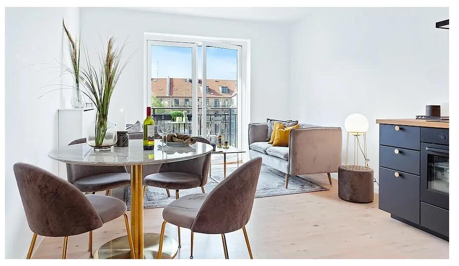 Set di 2 sedie da pranzo in velluto grigio chiaro Geneve - House Nordic