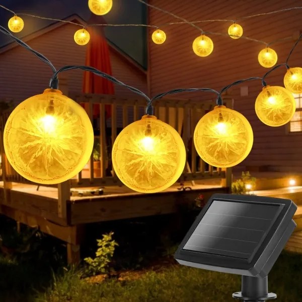 Aigostar - Catena solare LED 10xLED/3,8m IP44 bianco caldo