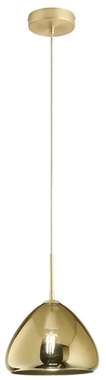 Lampadario Glamour Glow D.25 ottone paralume ambrato E27 LA MIA LUCE