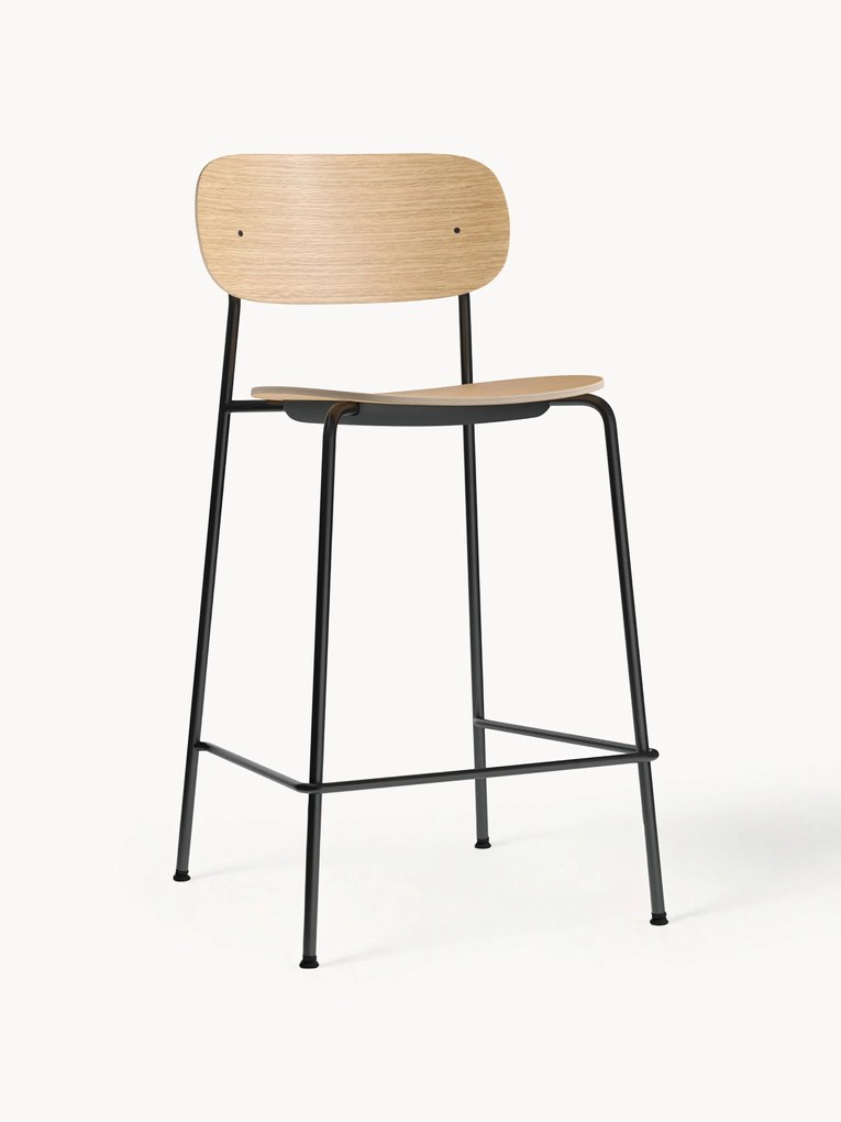 Sedia alta in metallo e legno Co