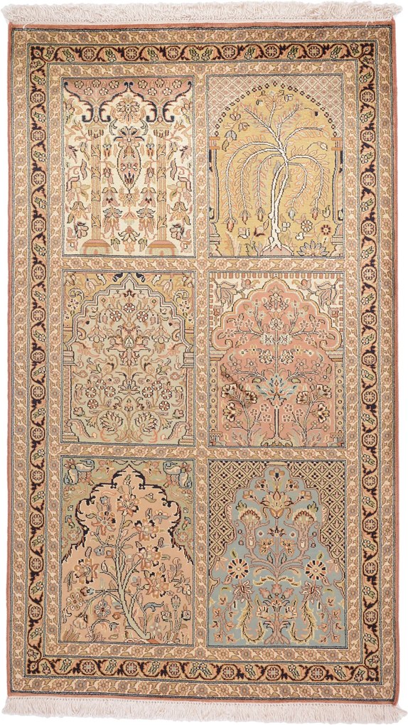 Cashmere Silk Tappeto 140 x 80 (Indian) Annodato A Mano