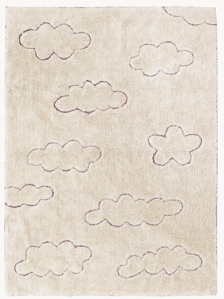 Tappeto per bambini fatto a mano con motivo in rilievo Clouds, lavabile