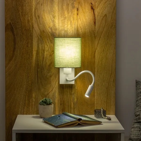 Brilagi - Applique a LED NUBILA 1xE27/25W/230V + LED/3W bianco/verde