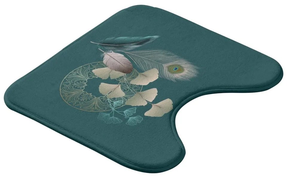 Tappetino da bagno turchese 45x45 cm Ginkoblue - douceur d'intérieur