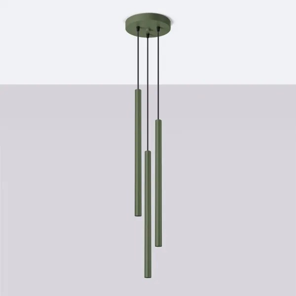 Sollux SL.1521 - Lampadario a sospensione con filo PASTELO 3xG9/8W/230V verde
