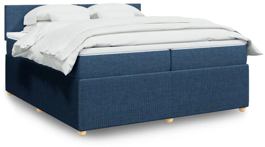 Giroletto A Molle Con Materasso Blu 200x200 Cm İn Tessuto /