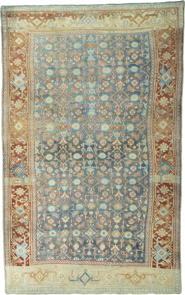 Kurdi Tappeto 140x230 Blu (Iran) Annodato A Mano