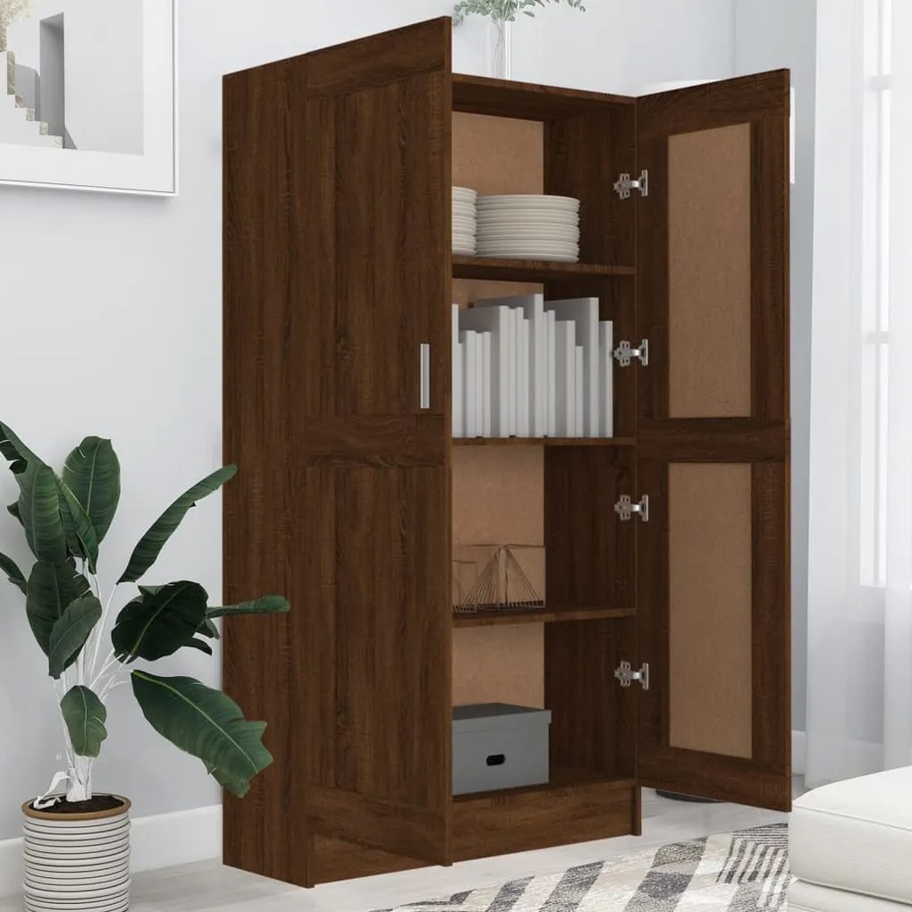 Libreria rovere marrone 82,5x30,5x150 cm in legno multistrato