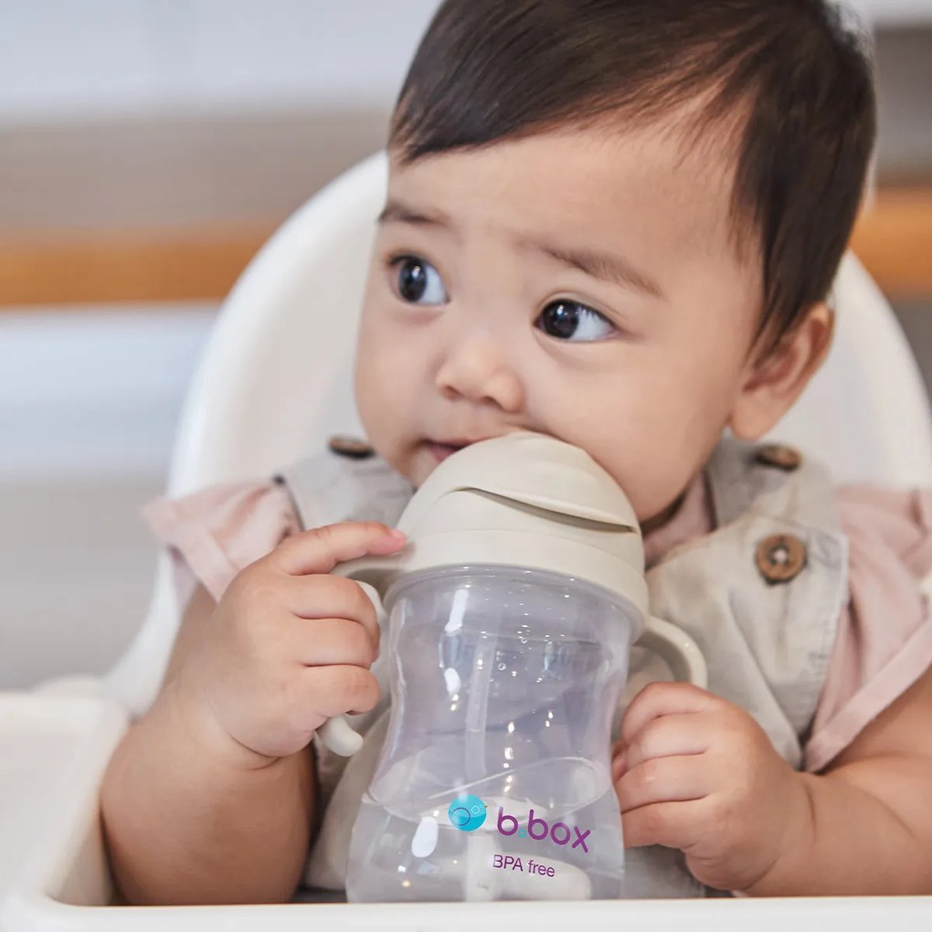 Tazza con cannuccia - beige 240 ml