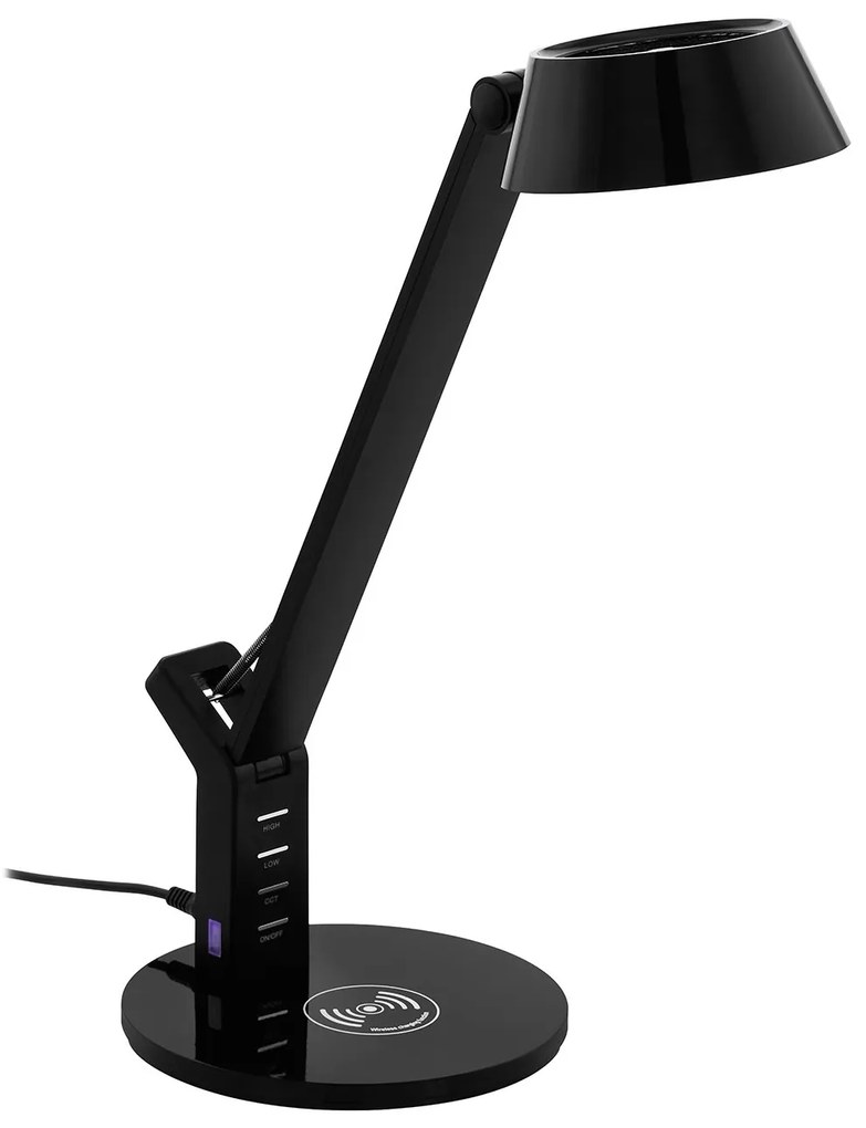 Lampada Da Tavolo Contemporanea Banderalo Policarbonato Nero Luce Led 4,8W