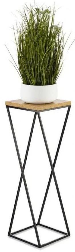 Portafiori LOFT 70x24 cm nero/marrone