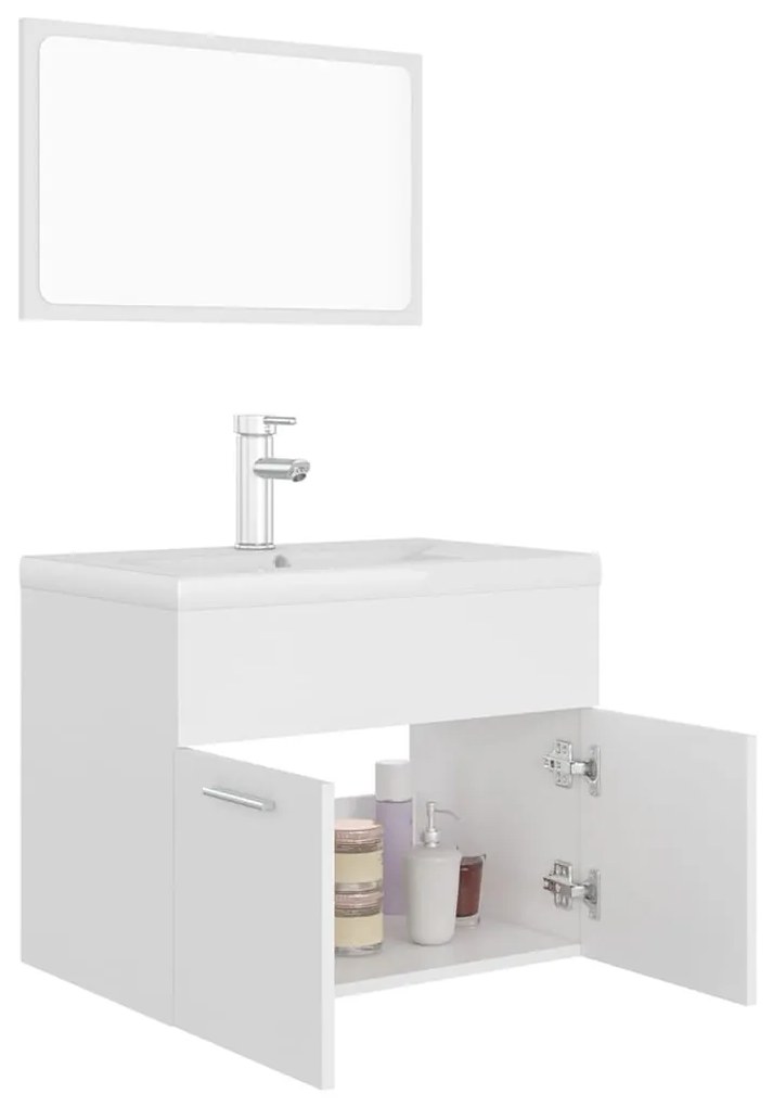 Set mobili da bagno bianco in truciolato