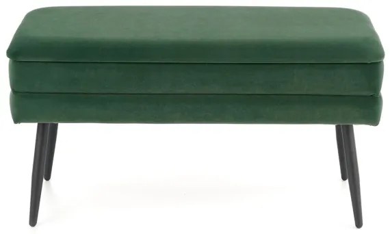 Panca trapuntata con contenitore VELVA 37x78 cm verde/nero