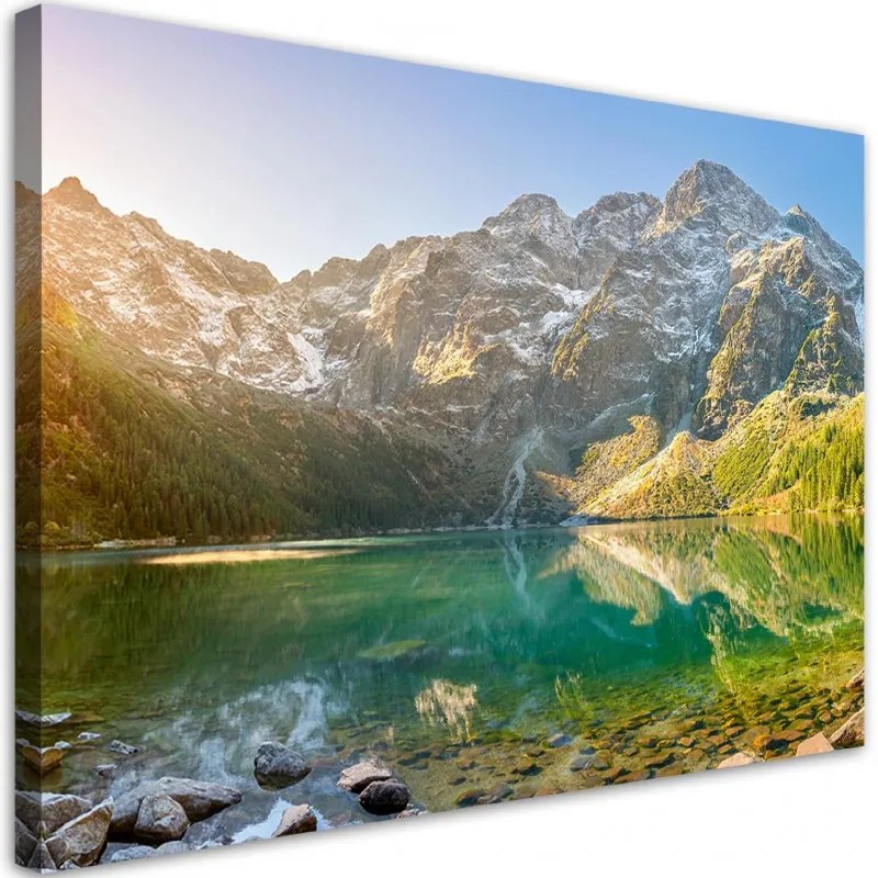 Quadro su tela, Lago in montagna  Dimensioni 60x40