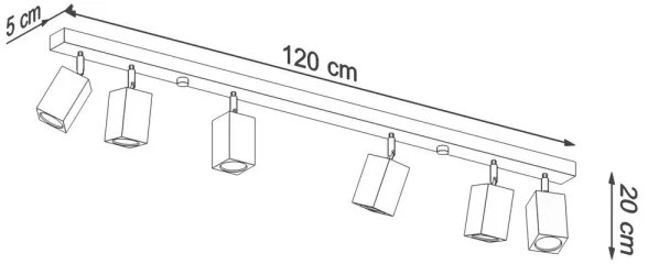 Sollux SL.1039 - Faretto KEKE 6xGU10/40W/230V quercia
