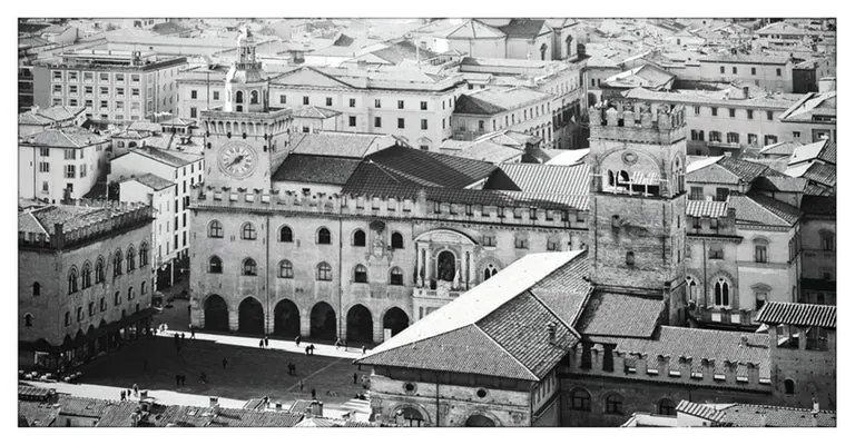 Stampa su tela Bologna Vista B&W, multicolore 70 x 140 cm