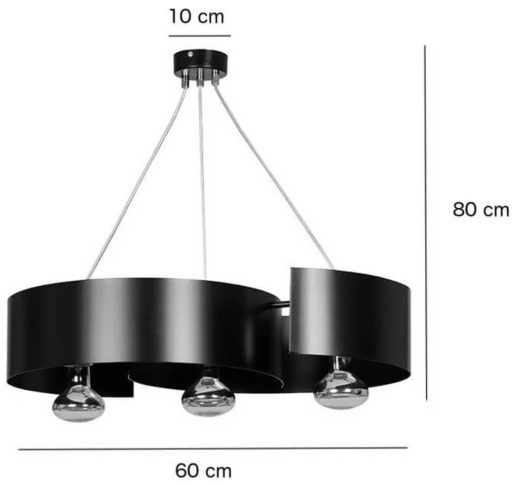 Lampadario a Sospensione VIXON 3 White o Black