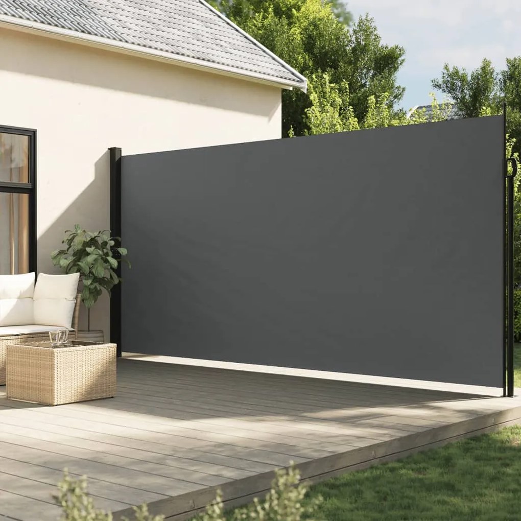 Tenda Da Sole Laterale Retrattile Antracite 200x600 Cm /