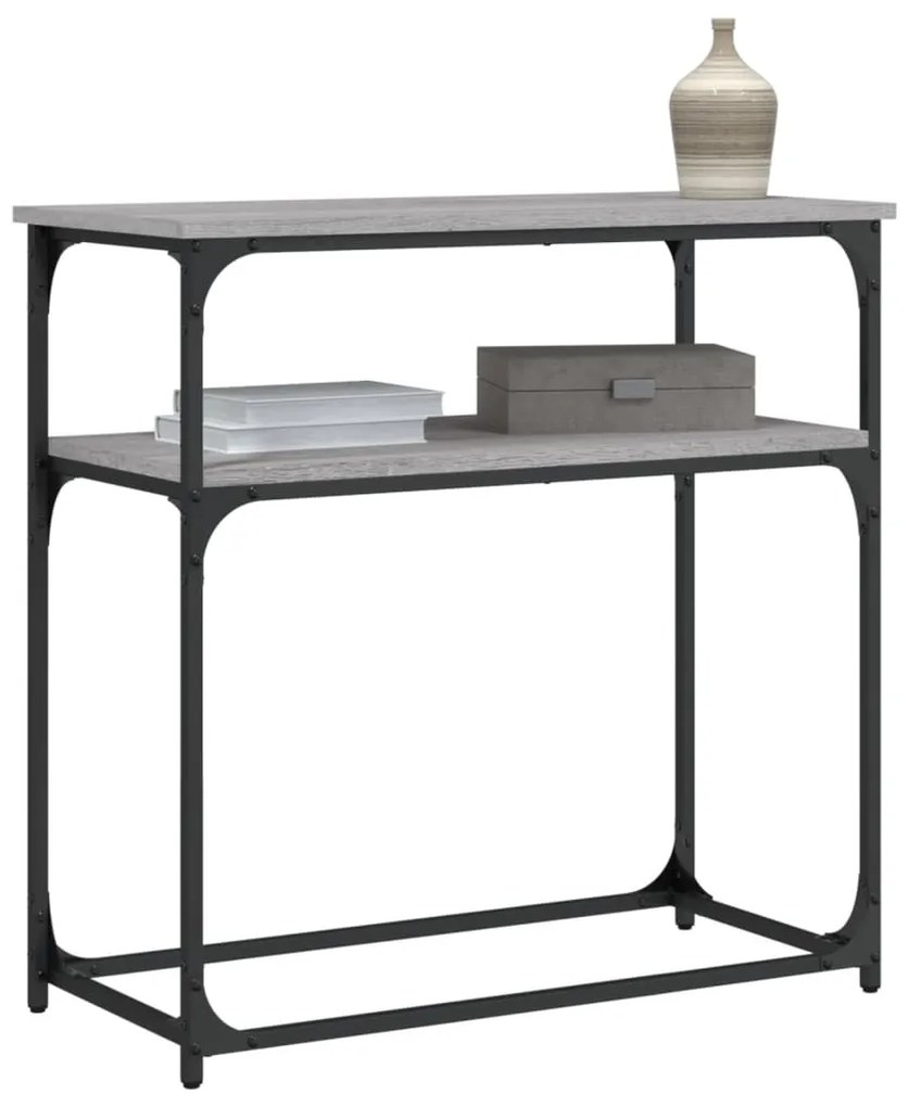 Tavolino consolle grigio sonoma 75x35,5x75 cm legno multistrato
