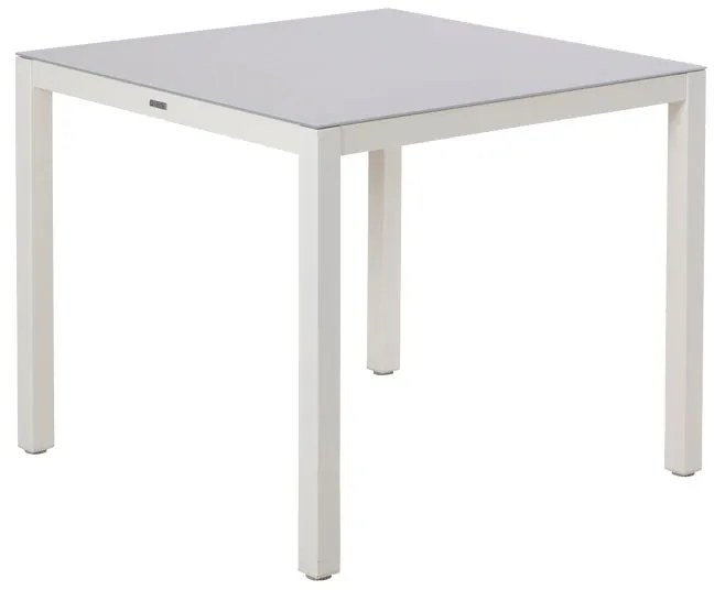 Tavolo da pranzo per giardino Lyra NATERIAL in alluminio con piano in vetro grigio per 4 persone 90x90cm