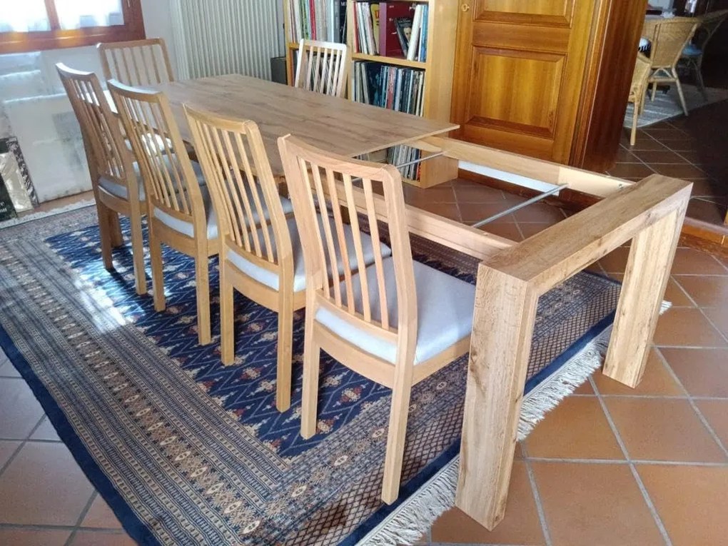 Tavolo  da pranzo moderno allungabile rovere naturale 180 x 90