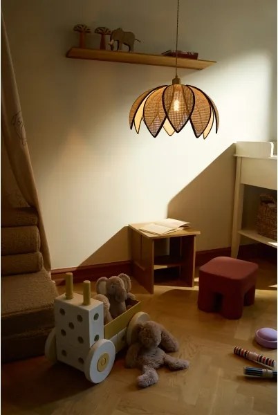 Osram - Lampadario sospeso con cavo DECOR RATTAN 1xE27/15W/230V Ø 48 cm beige/nero