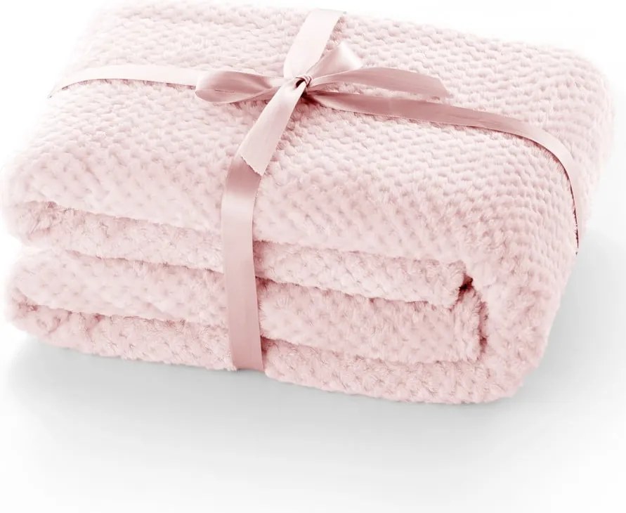 Coperta in microfibra rosa cipria, 220 x 240 cm Henry - DecoKing