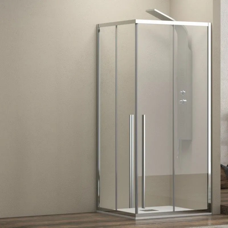 Kamalu - Box doccia 70x140 cm angolare doppio scorrevole vetro 8mm altezza 200h | KEL1000