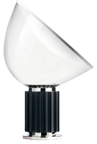 Flos Taccia PMMA Lampada da tavolo H.64 cm orientabile con dimmer a luce indiretta/riflessa in PMMA trasparente e alluminio Nero