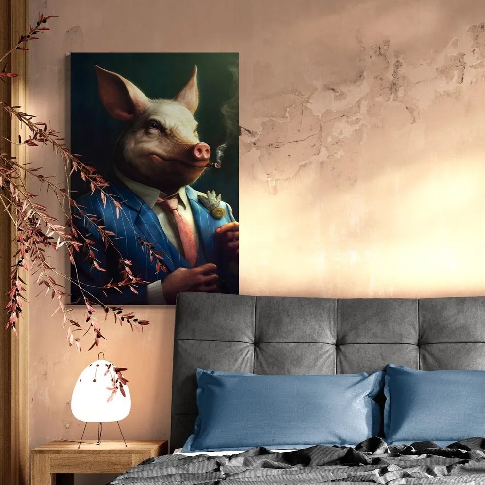 Stampa su tela – Gangster animale maiale