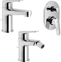 Set miscelatori lavabo bidet e doccia incasso con deviatore Nobili Blues cromati a risparmio idrico