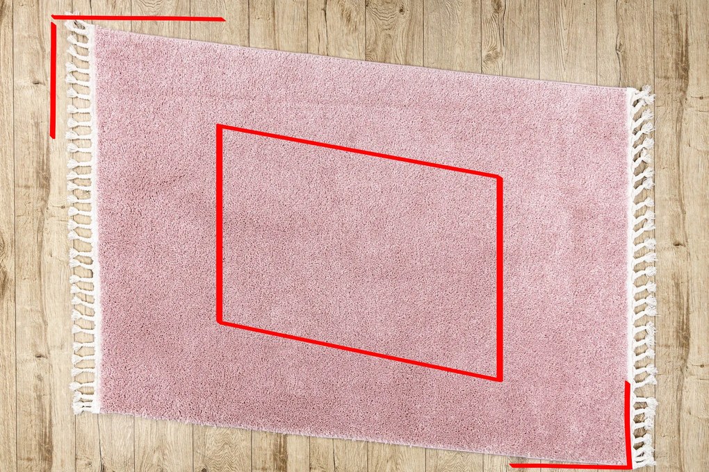 Tappeto BERBER 9000 rosa Frange berbero marocchino shaggy - PRODOTTO DI SECONDO GRADO