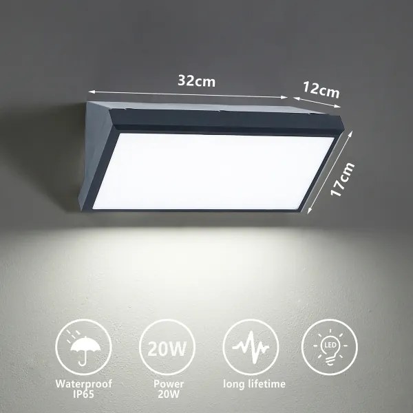 Brilagi - Applique a LED da esterno TRIANGLE LED/20W/230V antracite IP65
